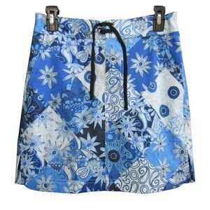 RipSkirt Hawaii Patchwork Blues Sport Skirt Size XS xx In Floral UPF 50+ New Tag
